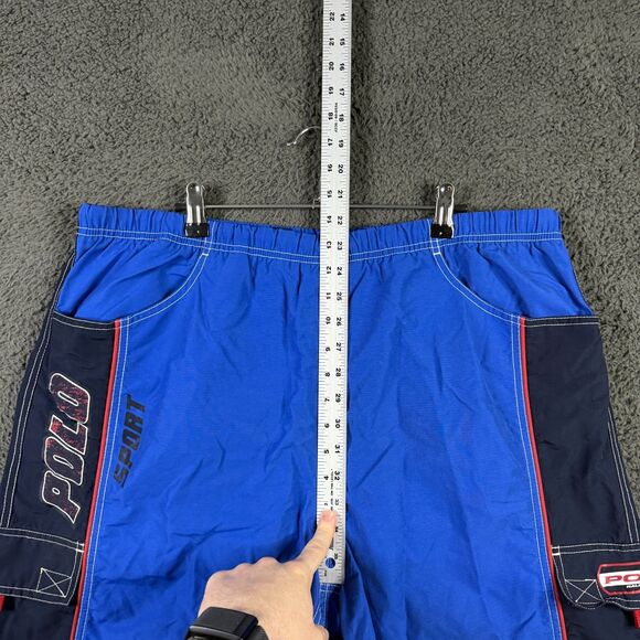 Vtg Polo Sport Board Shorts Mens XL Blue Bathing Suit Cargo 90s Y2K - Picture 11 of 15
